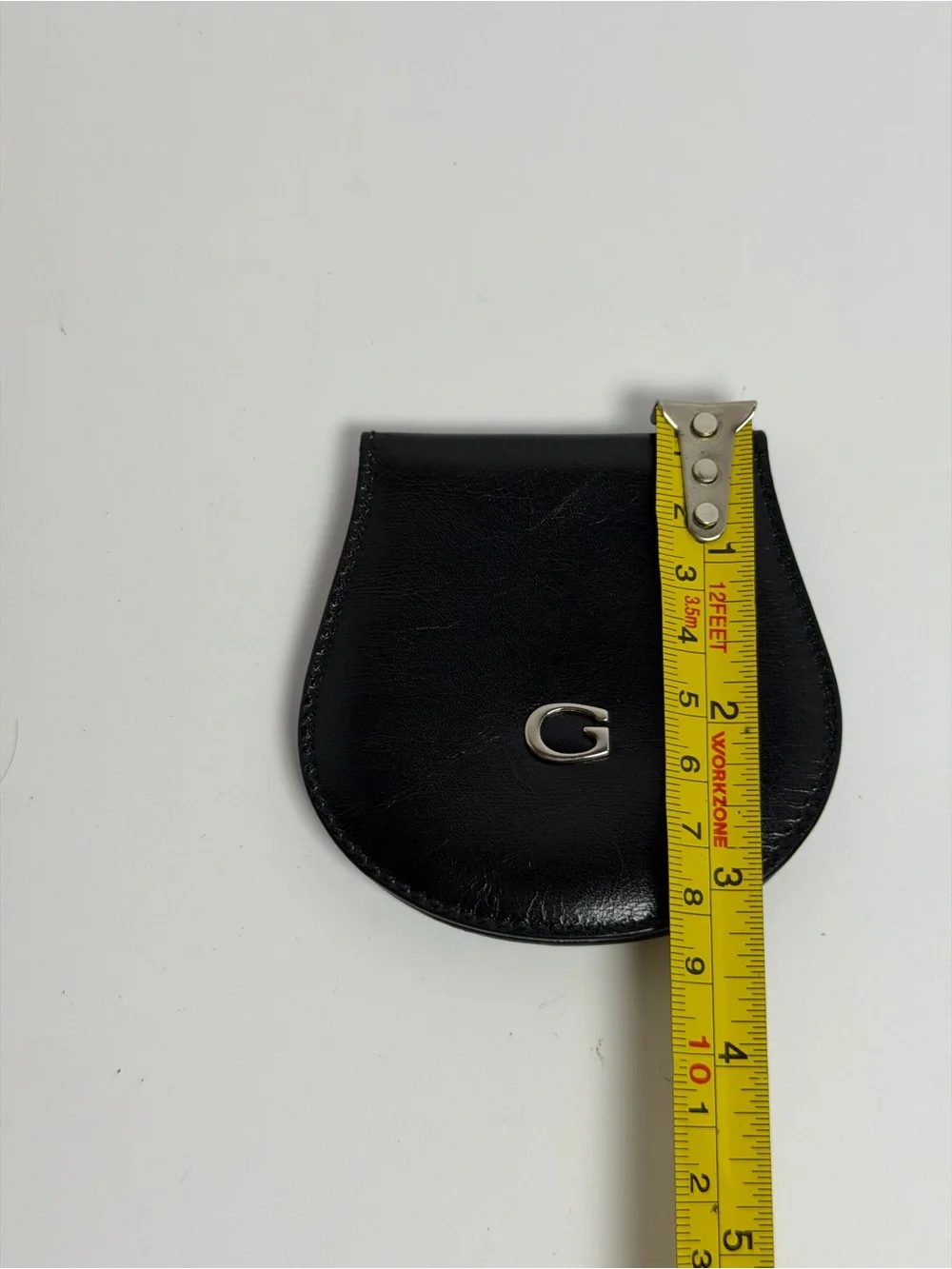 Vintage G Logo Black Leather Coin Purse Pouch